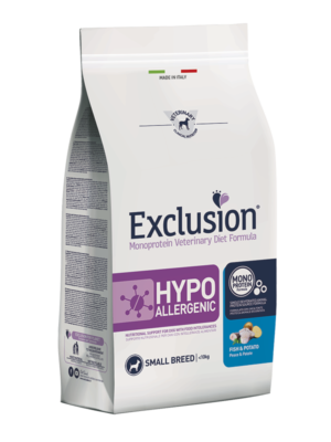 Exclusion Hypoallergenic Small Breed - Pesce e Patate - 2 Kg